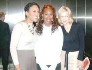 Mieko Hester-Perez with Robin Roberts and Diane Sawyer after her appearance on Good Morning America