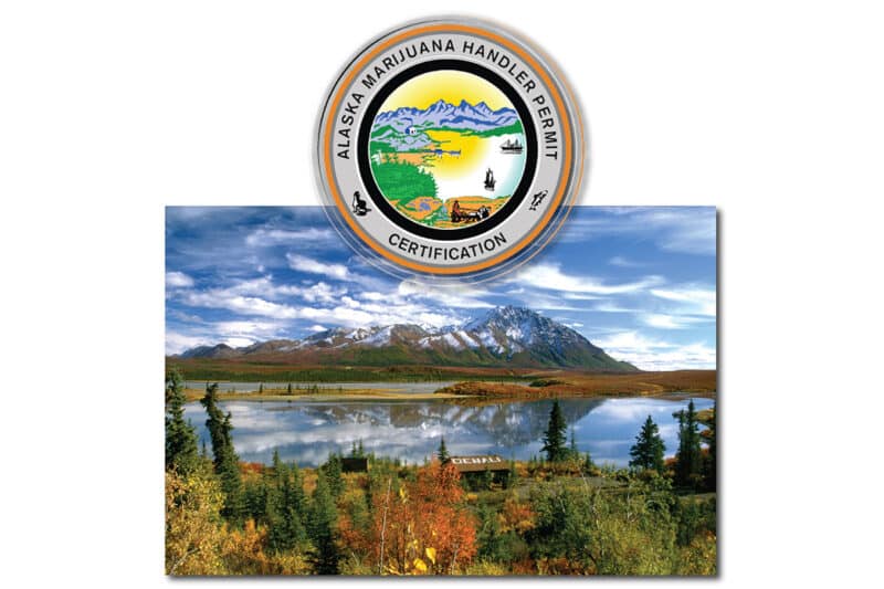 Alaska Marijuana Handler Permit Online Certification Course Badge.