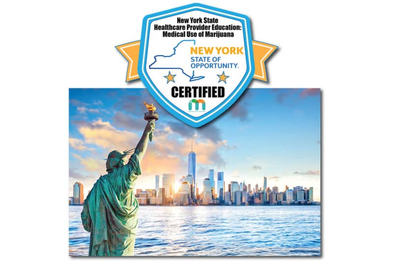 New York State Healthcare Provider Education - Medical Use of Marijuana Certificate Badge.