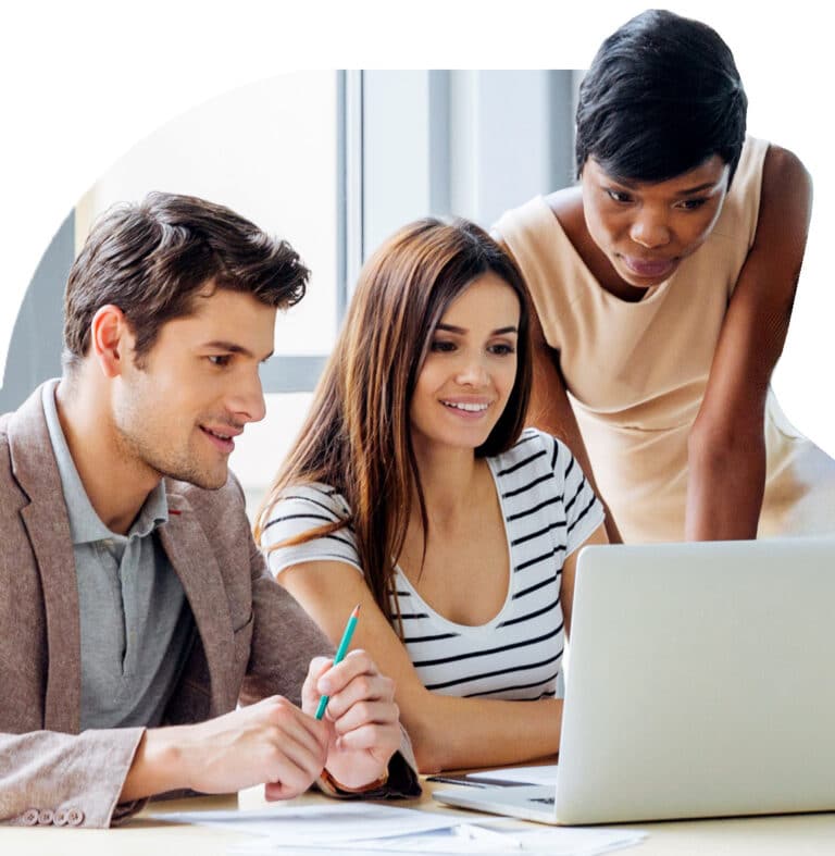 Group of Millennial Students on Laptop Taking Online Medical Marijuana Course.