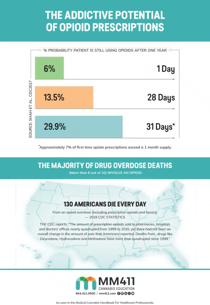 Addictive Potential of Opioid Prescriptions Infographic Poster